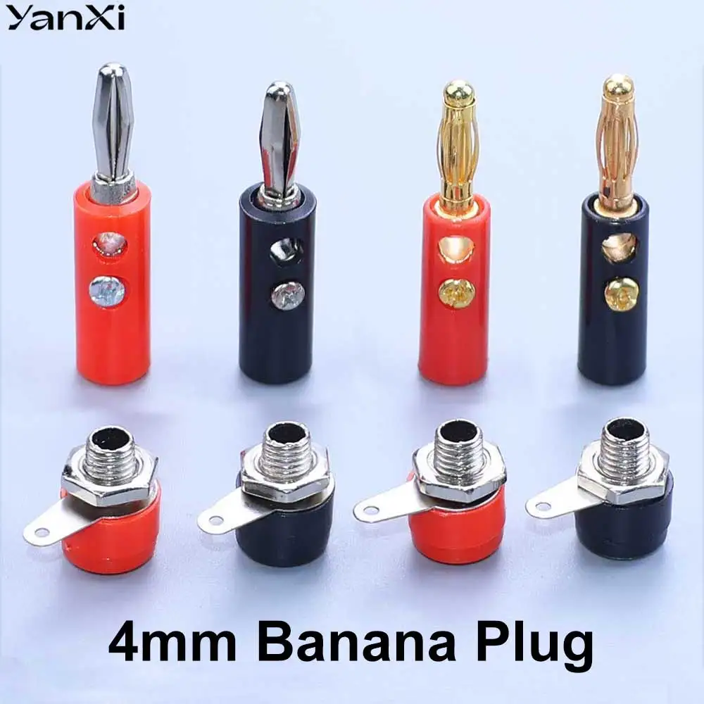 Image of 10/20 Stück 4mm Bananenstecker, männlich und weiblich, Bananenbuchsen-Steckverbinder, Testbuchse für Audio-Video-Lautsprecheradapter
