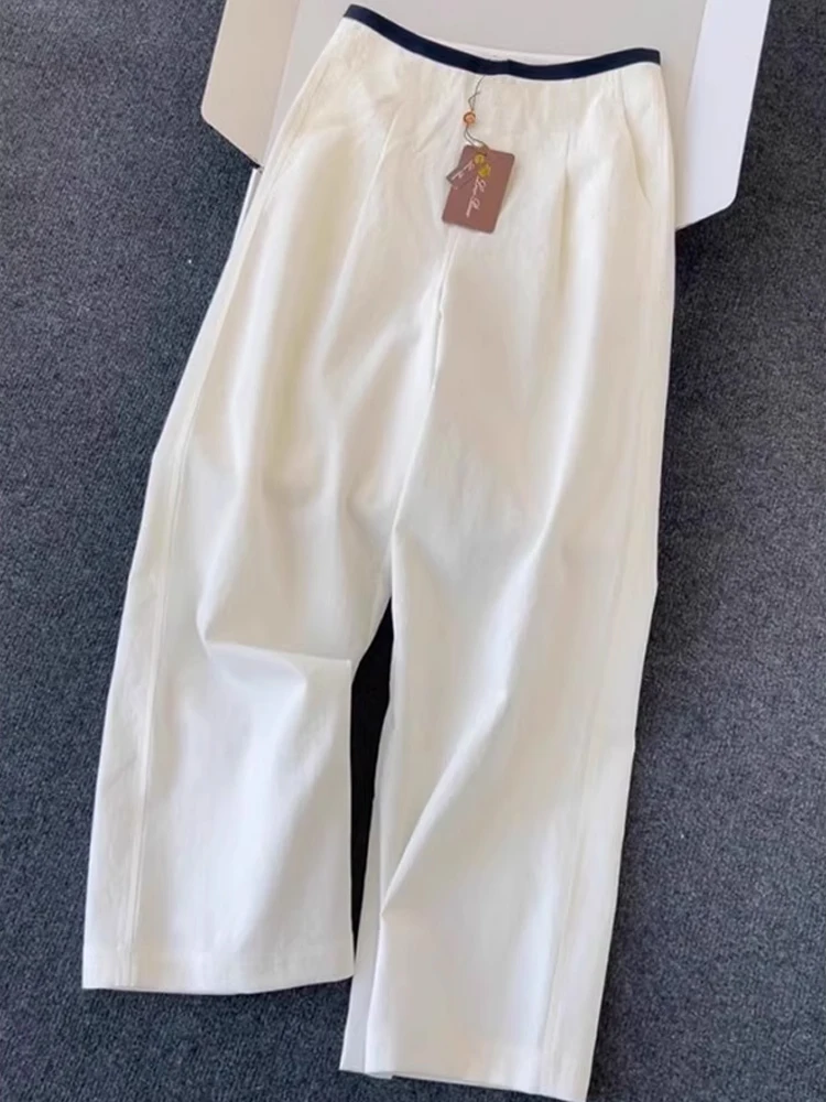 

Ice Silk Straight Leg Pants Men's Summer Thin High-End Drape Casual Wide Leg Loose Fit Trousers Breathable Comfortable orts