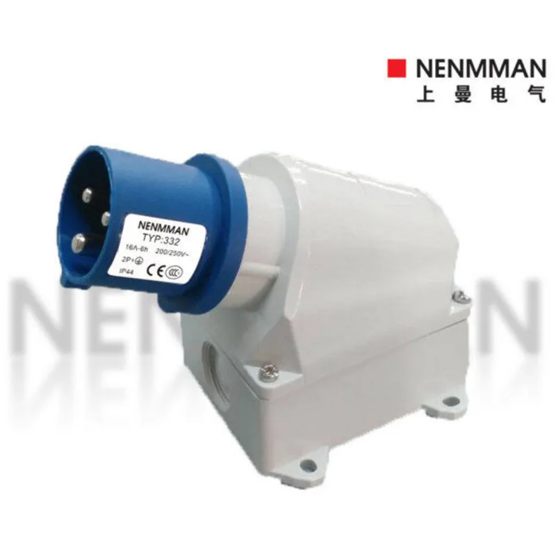 

TYP-332 Upman Водонепроницаемое устройство Промышленная вилка Ток 16 А, модель трехжильный уровень защиты 44