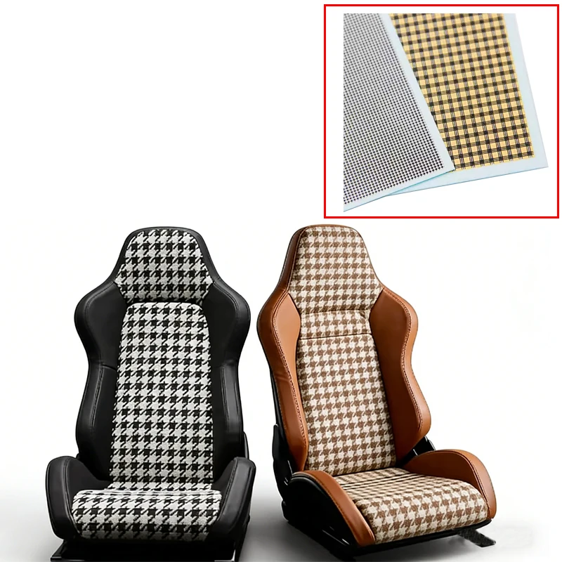 1Set Universal Water Decal Houndstooth British Gird Water-Transfer Sticker Interior Decor for 1/24 Scale RC Model Crawler Car
