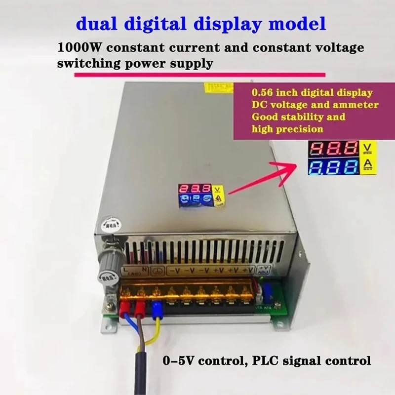 0-120V 8.5A, 0-160V 6.5A, 0-220V 5A 1000W digital display voltage and current adjustable DC switching power supply
