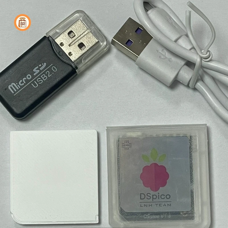 DSpico Game Reader Cart 3D-Printed Molded Transparent Case for NDS NDSL DSi 3DS Handheld Game Console with RP2040MCU No TF Card