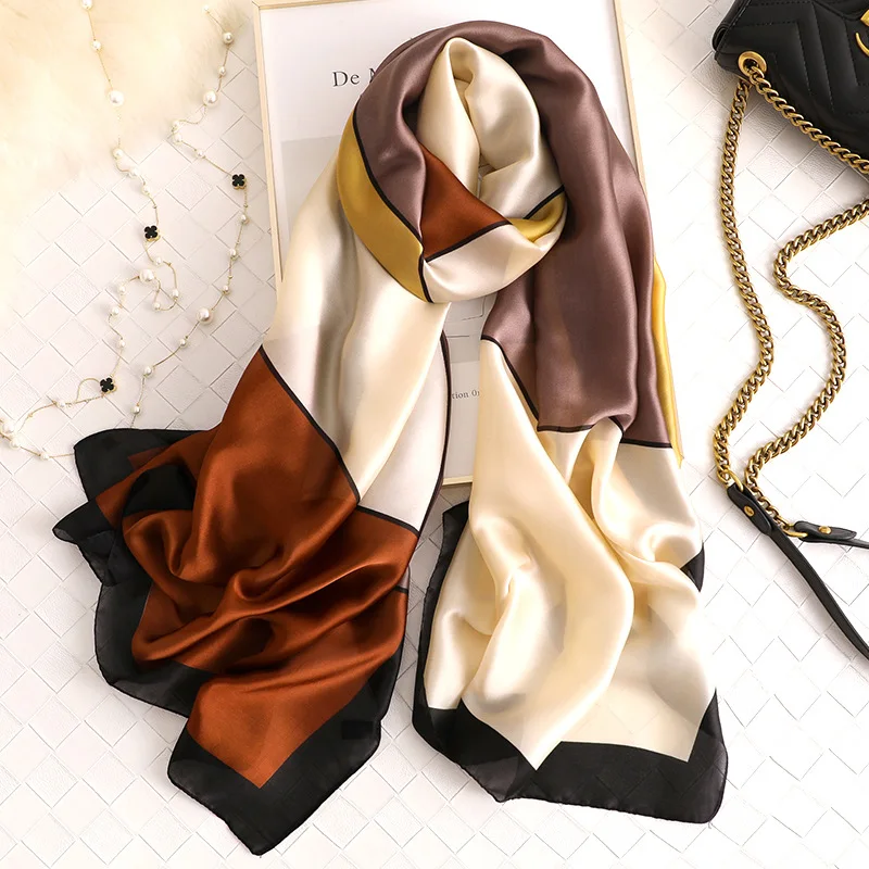 180*90cm Brand Summer Women Scarf Fashion Quality Soft Silk Scarves Female Shawls Foulard Beach Cover-Ups Wraps Silk Bandana