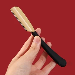 New Straight Handle Razor Japanese Manual Shaver Silica Gel Handle Men's Beard Trimmer Secure Feather Shaving Blade Holder Y0630