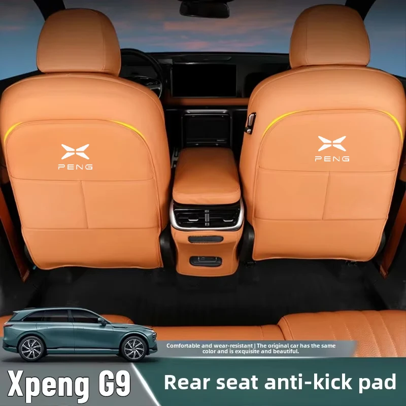 

Car Seat Anti Kick Pad For Xpeng G9 XiaoPeng Leather Full Surround Seat Anti Scratch Protector Rear Armrest Pad Car Accessories