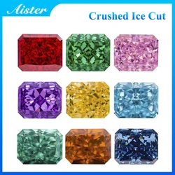 Top Colors Radiant Crushed Ice Cut High Carbon Diamond Cubic Zirconia Gesstome 4K Cutting 5A Grade Quality CZ Lab Zircon Stones