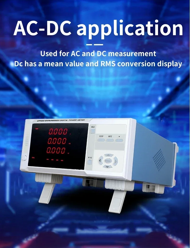 

NEW MYAMI 3-600V 45-65Hz 5mA-20A AC DC Wide Range Communication High Precision Bench Intelligent Power Meter