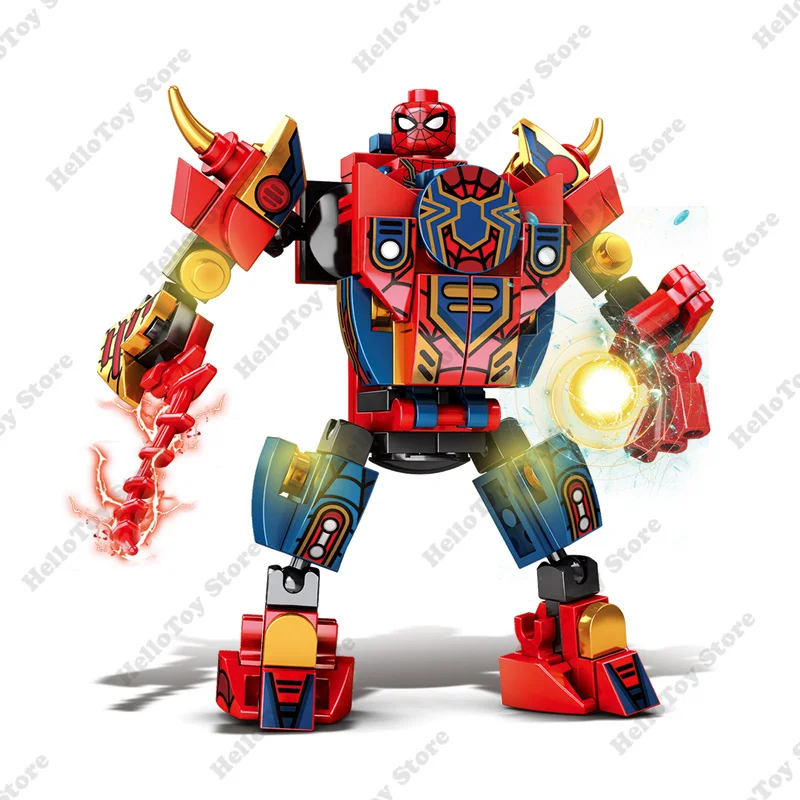 2024 Marvel Superhero Spiderman Venom Masacre Fit Mecha Building Blocks Kit Classic Movie Model Bricks Set Children Toys Gifts