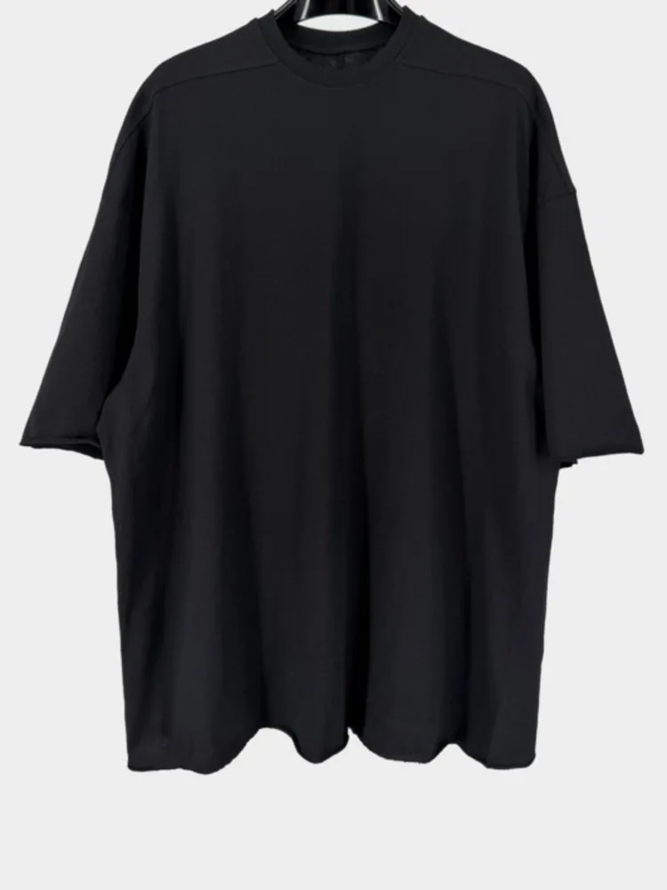 Curled Edge Pure Cotton Loose Top Men's Fashion Round Neck Loose Short Sleeve T Shirt 2026 Spring New 2PZ9D