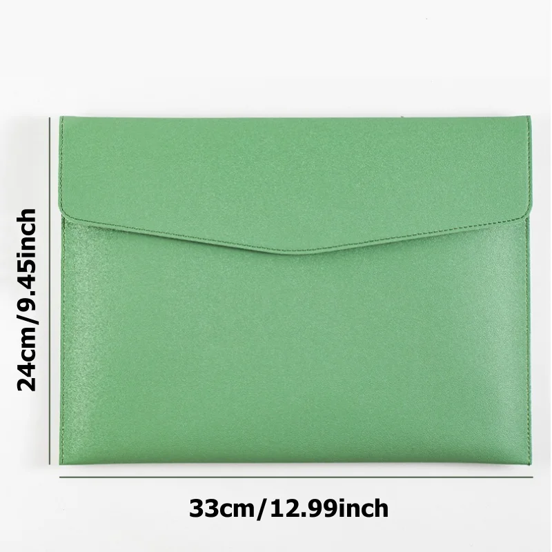 A4 File Pocket Dustproof Documents Pouch Business PU Leather File Bag Large Capacity File Folder School Office Stationery