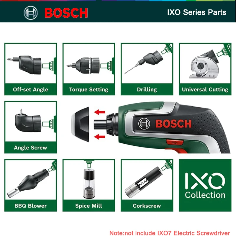 Imagem -06 - Bosch Ixo Chave de Fenda Elétrica Acessórios Ferramentas Elétricas Multifuncionais Doméstico Pequeno Acessório Ixo7 Variedade Acessórios