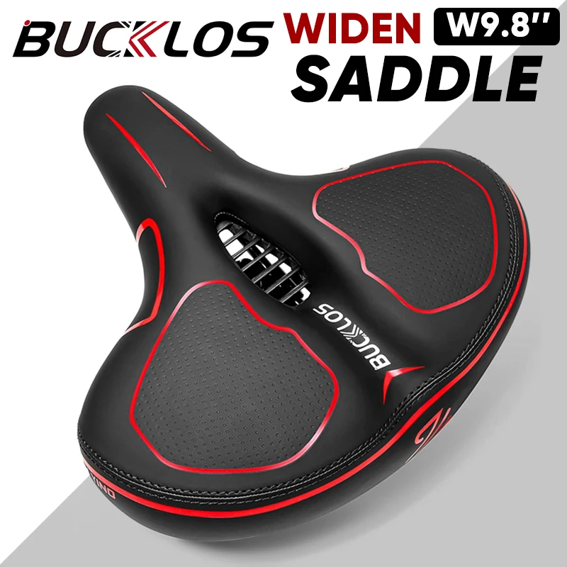 

BUCKLOS Widen Bicycle Saddle Ergonomic Shock-Absoption Oversized Bike Saddle Thicken Soft Comfortable Seat Cushion Cycling Parts