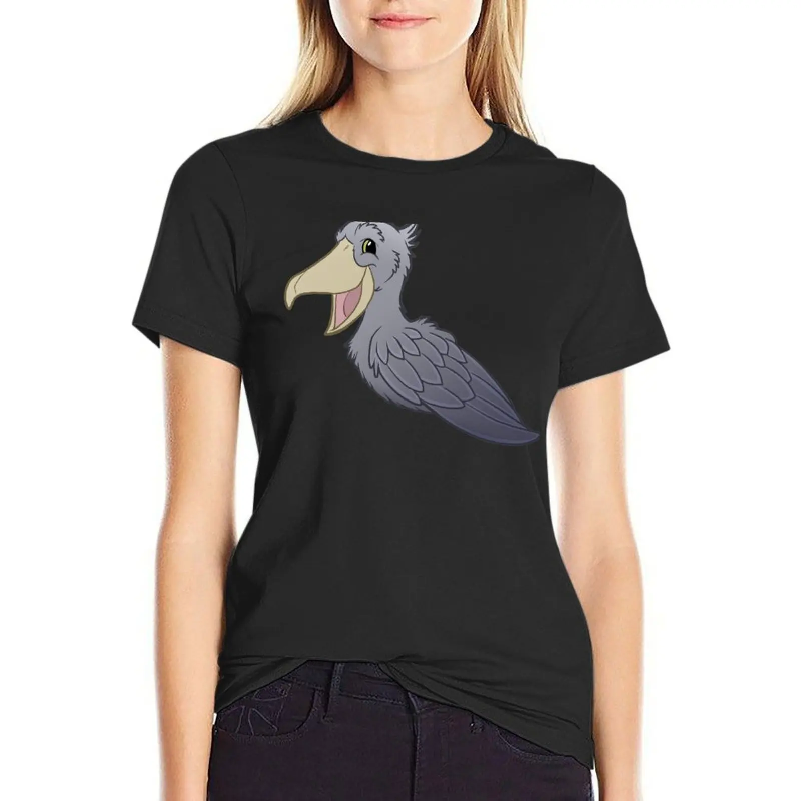 Smiling Shoebill T-Shirt Blouse kawaii clothes cute tops Short sleeve tee Women clothing