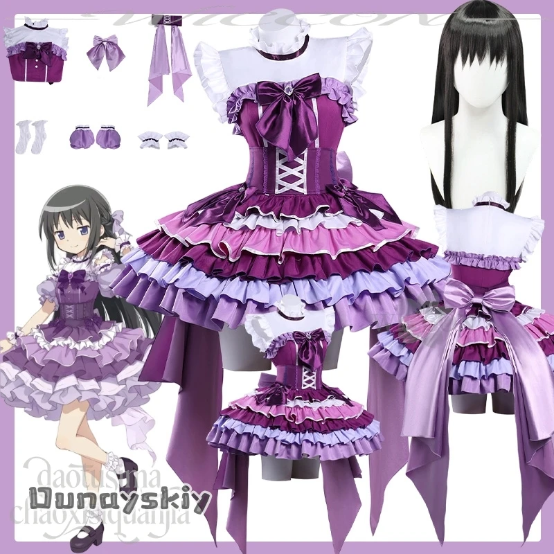 

Dream ZS@Kawaii Purple Sleeveless Cake Dress Lolita Jirai Kei Girls Y2K Christmas Cosplay Akemi Homura Idol New Skin Costume