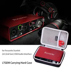 LTGEM EVA Hard Travel Case for Focusrite Scarlett Solo 2i2 (2nd Gen) USB Audio Interface