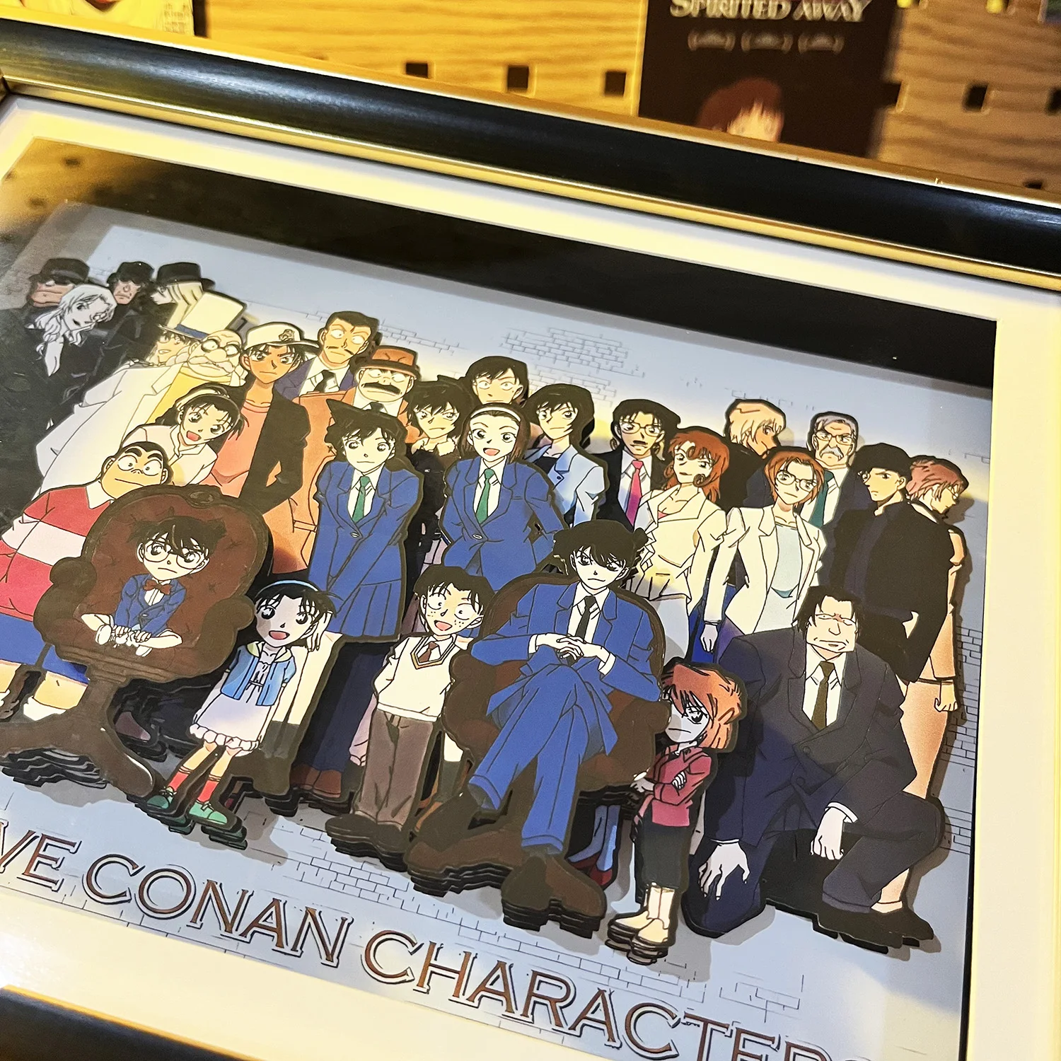 Anime Detective Conan Family Portrait 3D Art Painting Detective Boy Cartoon Figure Collect Picture Handmade Desktop Decor Gifts
