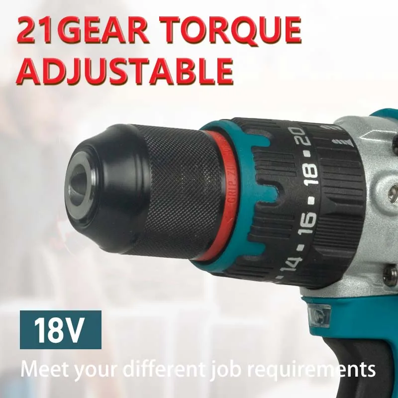 Makita DDF487-13MM Red Circle Taladradora Inal Á Bria 18V Brushless Electric Tool Hammer Drill Cordless Rotary Drill