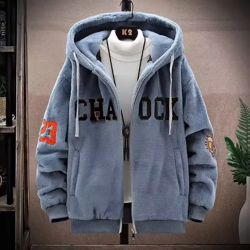 

Мужская утепленная куртка из овечьей шерсти, модная осенне-зимняя хлопковая куртка для молодежи, стандартный крой, на молнии, повседневная, для отдыха