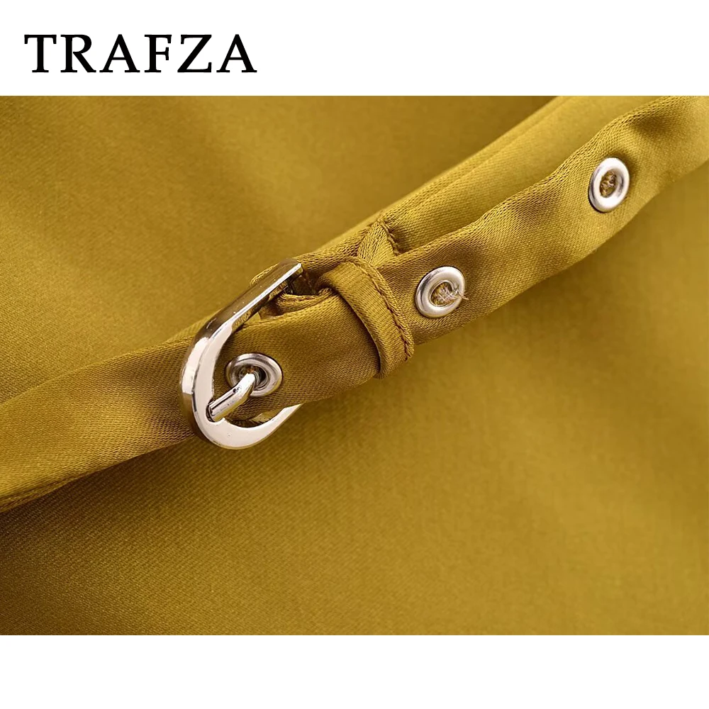 ชุดเดรสยาวสีเขียวทหาร KONDALA สำหรับวันหยุดฤดูร้อน สายเดี่ยวผูกเอว ทรงเข้ารูป ชุดเดรสวันเกิด จับจีบ ชุดเดรสผู้หญิงเซ็กซี่ ชุดเดรสทรงเข้ารูป