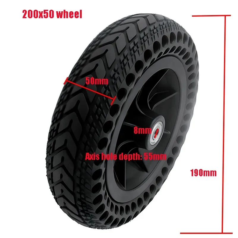 8 Inch Solid Tyre with Plastic Hub 200x50 200x45-110 for Electric Scooter Wheelchair No Inflation Part Whole Wheel Durable 8mm