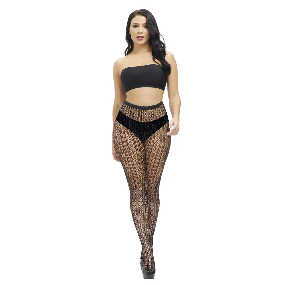 NEUE Plus Größe Sexy Schwarz Web Mesh Strumpfhosen Sommer Frauen Aushöhlen Fishnet Strumpfhosen Gothic Spitze Transparent Lange Strumpf Damen – Detail 18