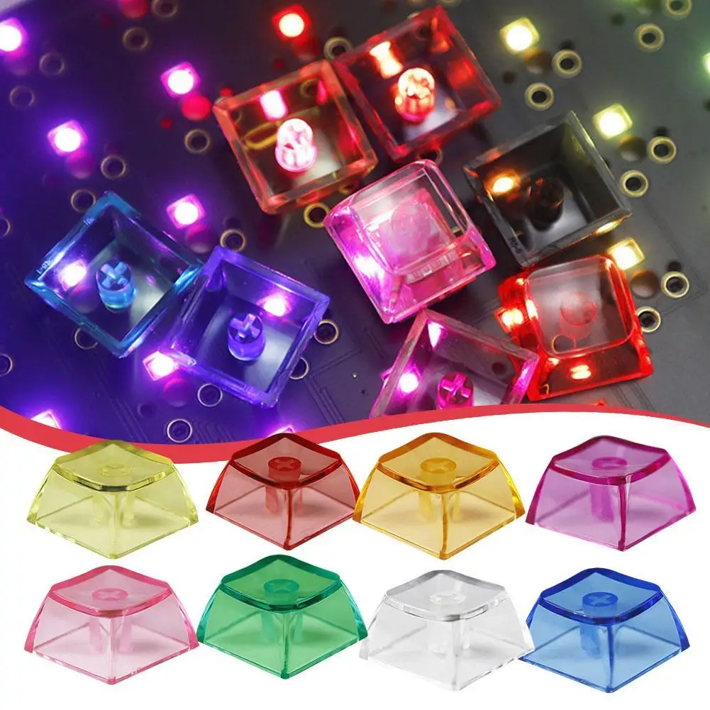 9 Colors Transparent PC Keycaps XDA Height Mechanical Keyboard Keycaps Blank Backlit Keycaps Fantasy Gift For Cherry Keyborad