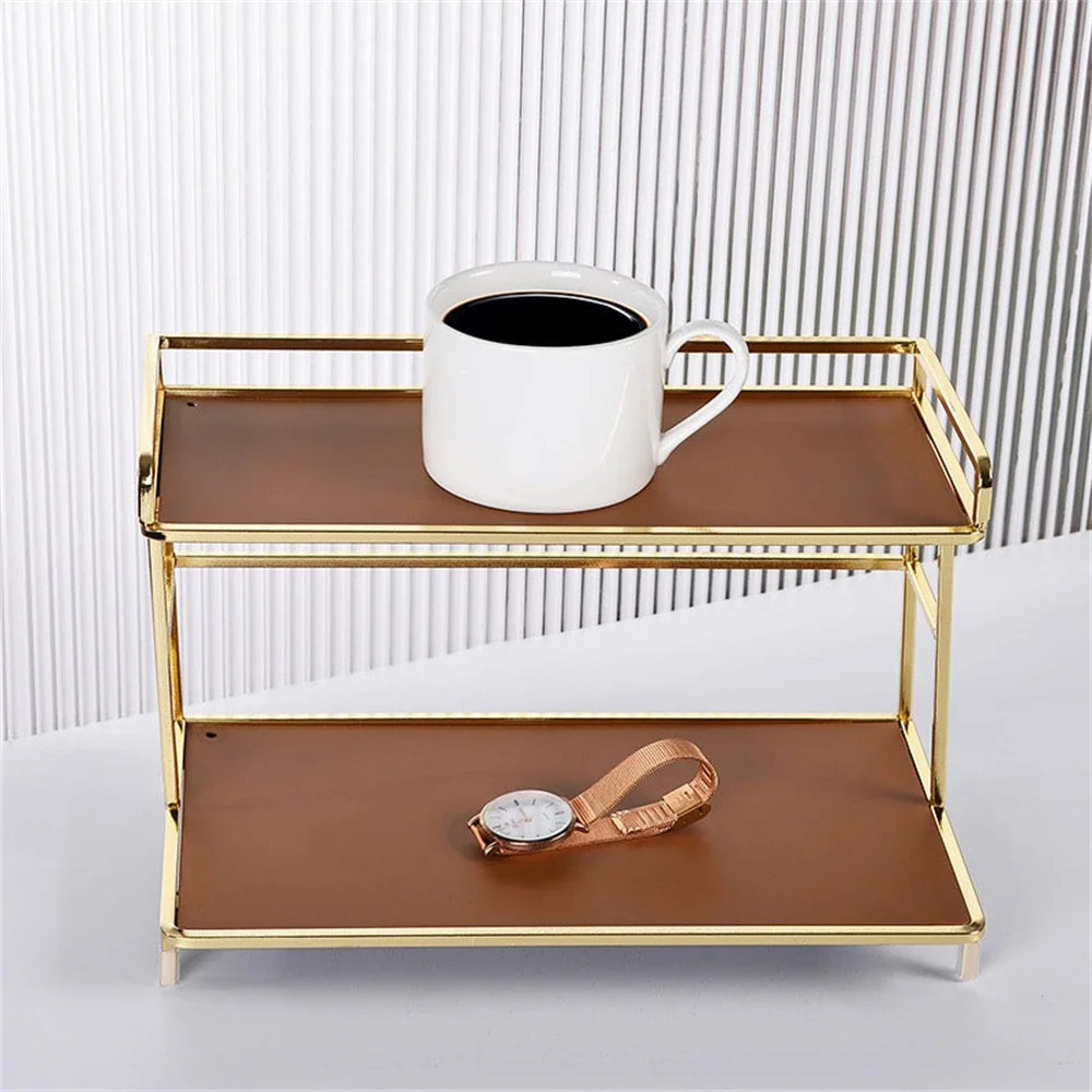 2 Tier Storage Rack Mug Shampoo for Bathroom Furniture Shelf Desk Organizer Multifunction Shelves Locker Toilet Accessories