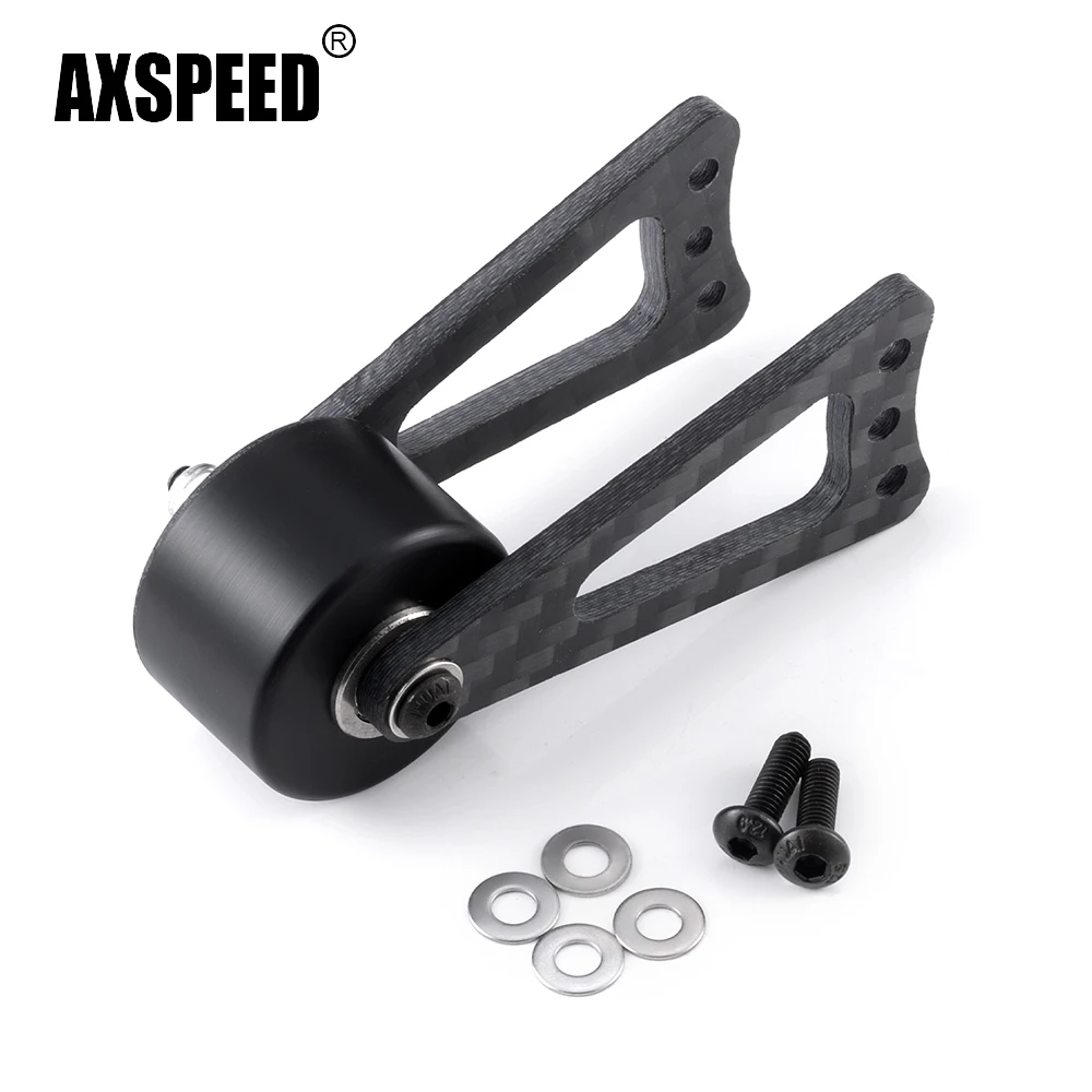 AXSPEED Alu Alloy + Carbon Fiber Adjustable Rear Stabilizer Bar Wheelie Kit for Tamiya Lunch Box 1/12 RC Monster Truck Parts