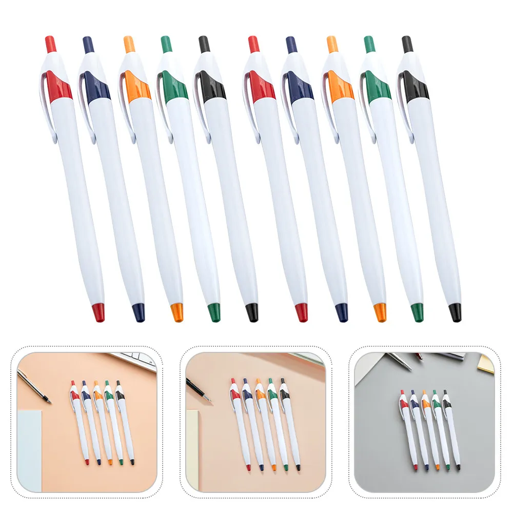 50pcs Retractable Ballpoint Pens, Fine Tip, Wear-Resistant & Slim Portable Design for School Office Use
