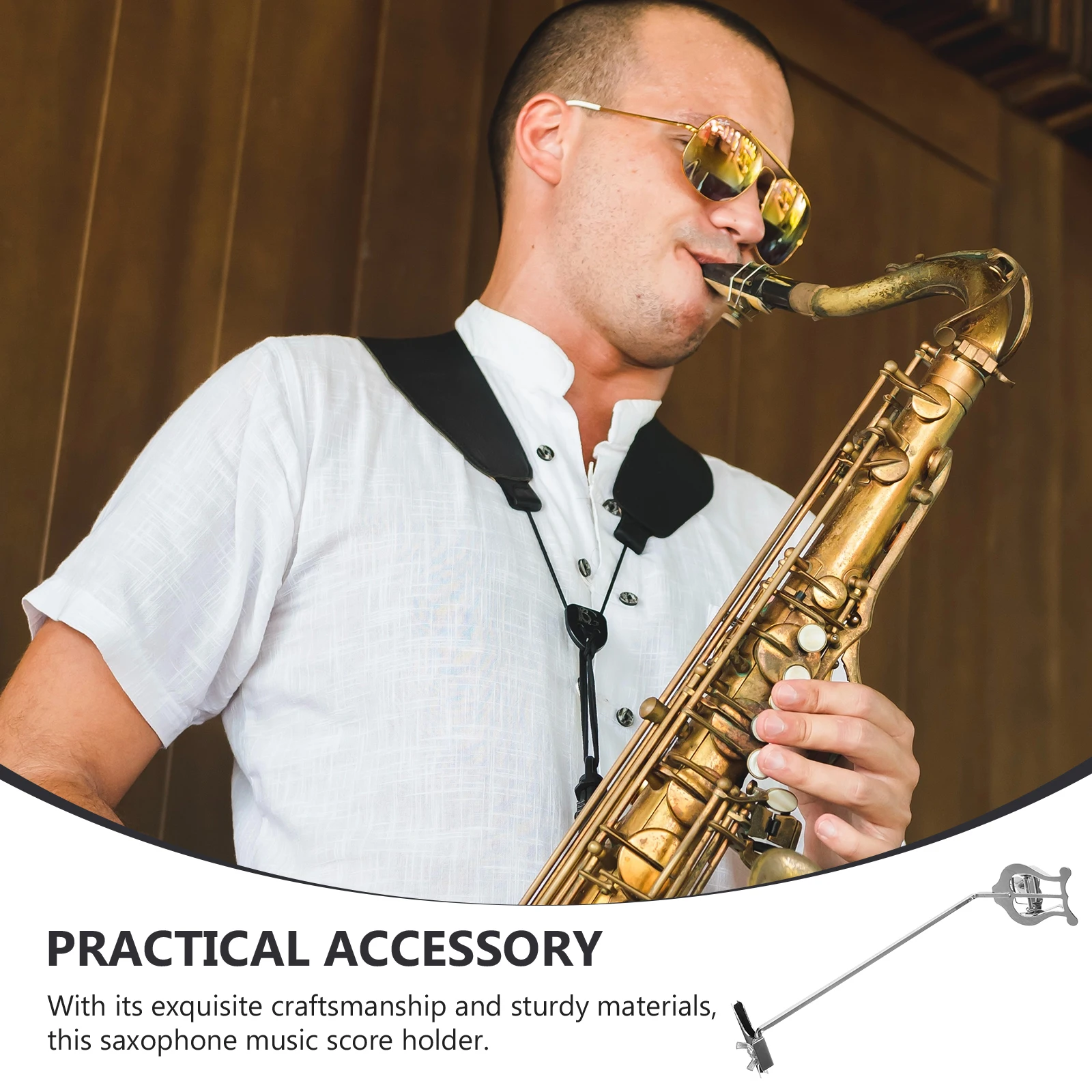 

Saxophone Holder Clip Accessory Clips Instrument Marching Lyre Tie Clamp Bracket Score