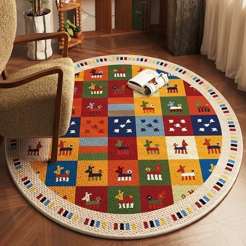 American Retro Round Living Room Carpet Bedroom Children's Room Study Swivel Chair Rocking Chair Kinder Kamer Home Furniture