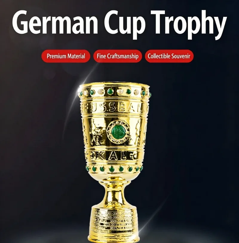 37cm DFB Pokal Trophy Replica, German Cup Soccer Fan Decor Ornament for Bayern & Dortmund Fans