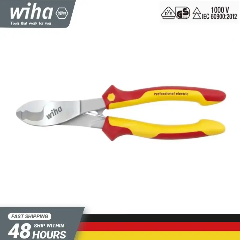 WIHA 43660 1000V VDE Insulated Cable Wire Cutter 180 mm with Switchable Opening Spring Pliers Electrician's Hand Tool