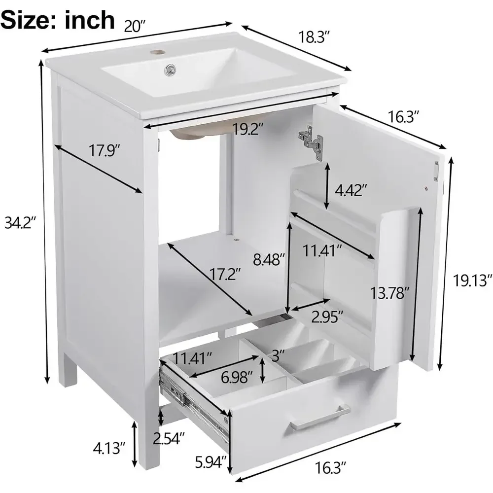Bathroom Vanity with Sink Combo, 20