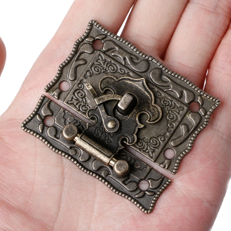 55mm x 47mm Estilo Vintage para pestillo caja madera cerrojo almohadilla pecho bloqueo tono bronce Drop Shipping