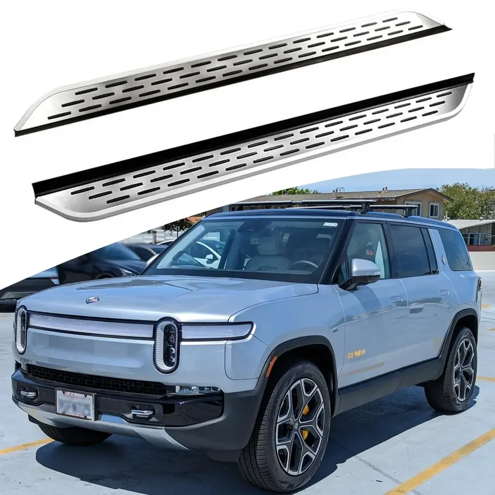 2 pçs passos laterais estribos nerf barras protetor de pedal lateral se encaixa para rivian r1s 2022 2023 (sw)