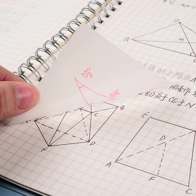 50pc Transparent Sticky Notes Waterproof Sticky Strong Tearable Can Write Messages N Times Sticky Notes Small Notebook Student