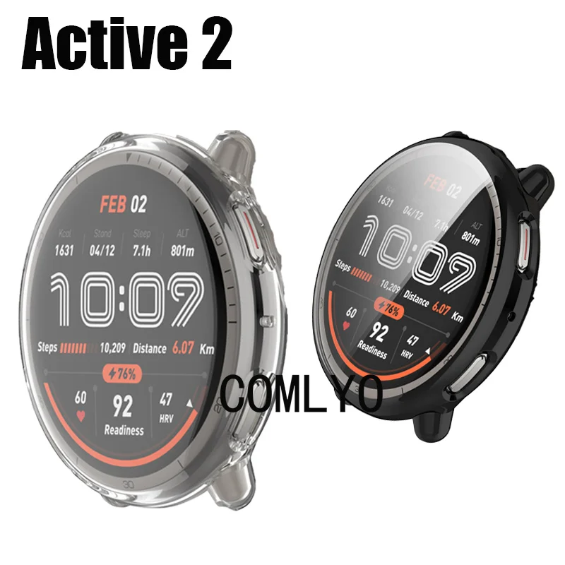 

Чехол для умных часов Amazfit Active 2, защитный бампер, мягкий чехол из ТПУ, защитная пленка для экрана