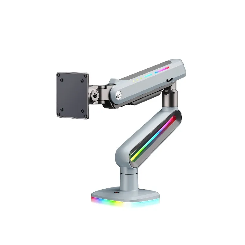 F6-XV Black Aluminum Single Monitor Arm 32-60 Inch Spring Free Hovering Robotic Stand with 90 Tilt New Private Mold