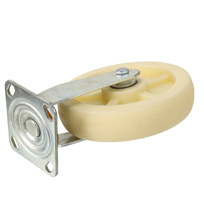 Rodízios industriais resistentes de roda de nylon universal de 8 polegadas - ideais para manuseio de empilhadeiras planas