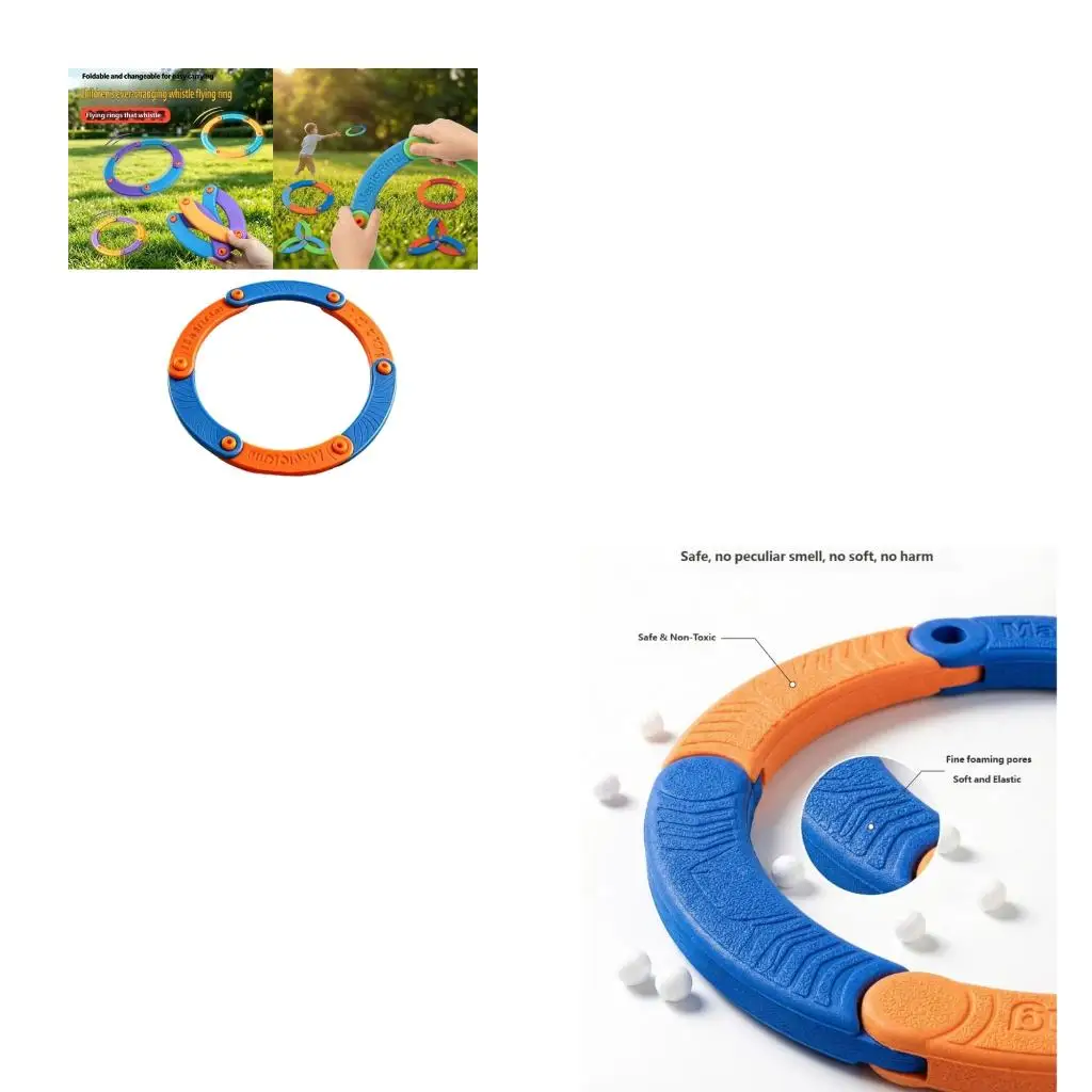 Q39E Portable Soft Folding Boomerangs Light Weight Flying Rings Sports Toy Wind Resistant Educational Flying Toy Enduring