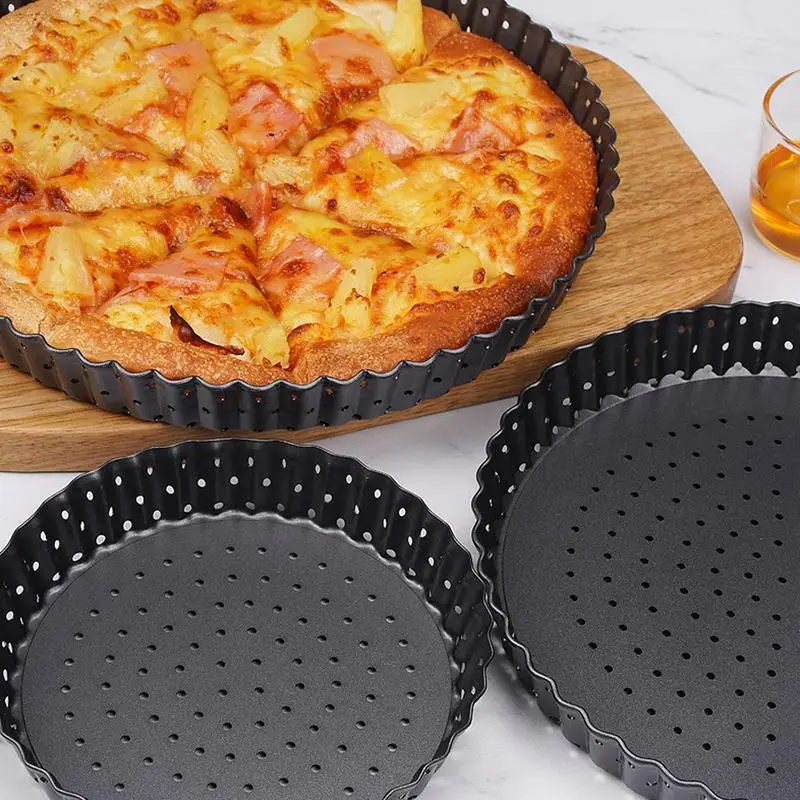 

Carbon Steel Pizza Tray Non Stick Pizza Pan with Holes Round Mesh Tray Perforated Pizza Pans Kitchen Oven Baking Bakeware