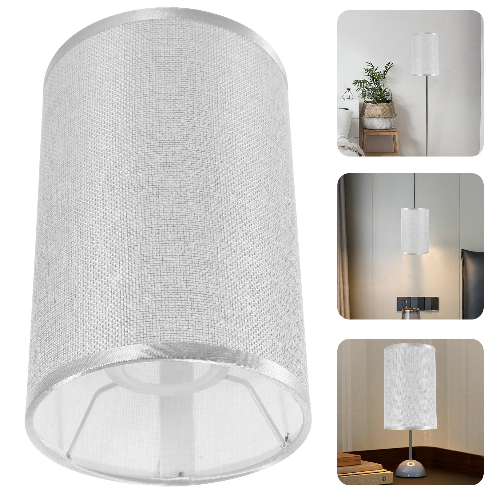 

Round Lampshade For Table Lamp Fabric Desk Light Shade Replacement Modern Household Lamp Cover Soft Lighting Bedroom