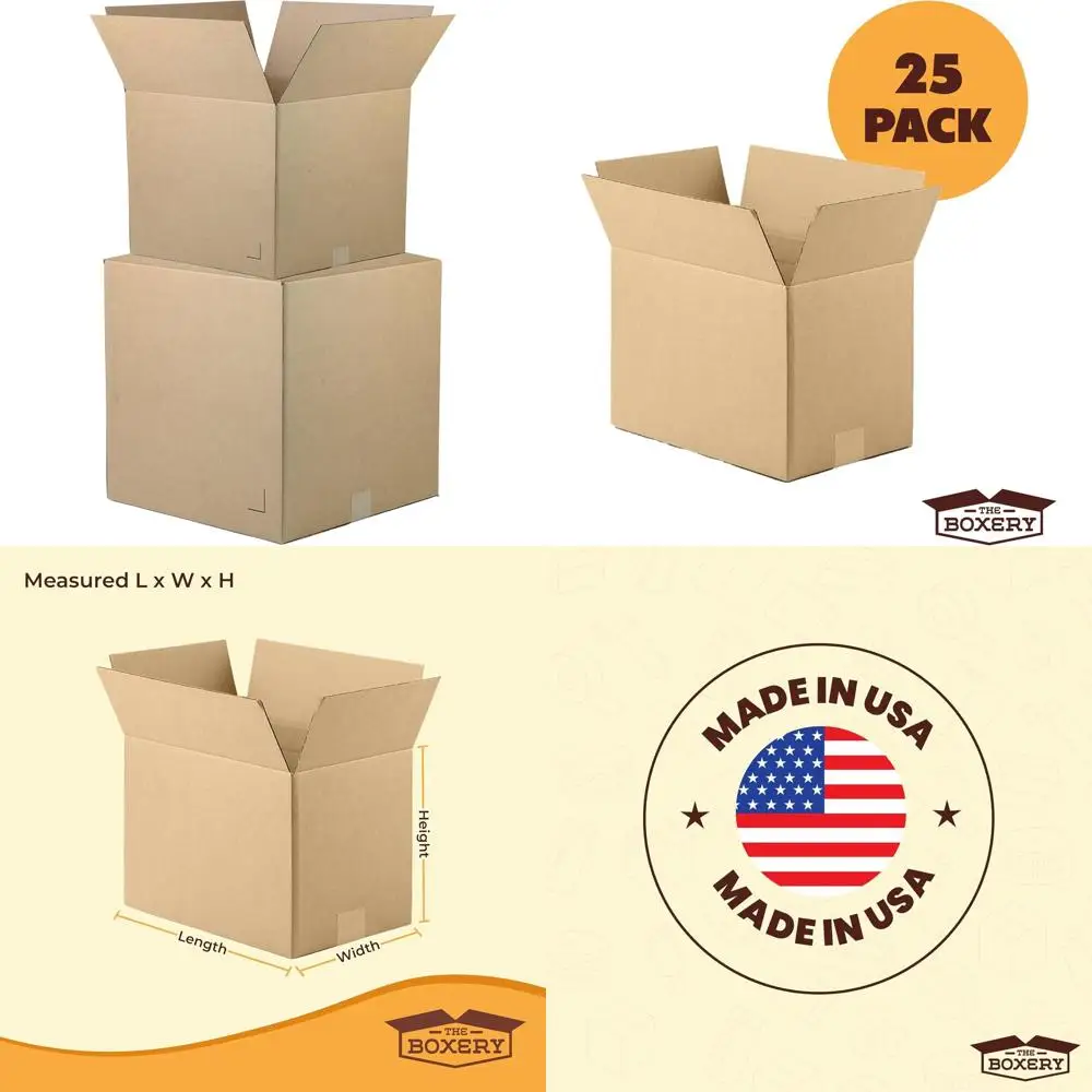 Caixas de Papelão Corrugado Marrom 20x16x16 Polegadas, Pacote com 25 - Resistentes, Ecológicas, Recicláveis, Fabricadas nos EUA para Envio e Embalagem