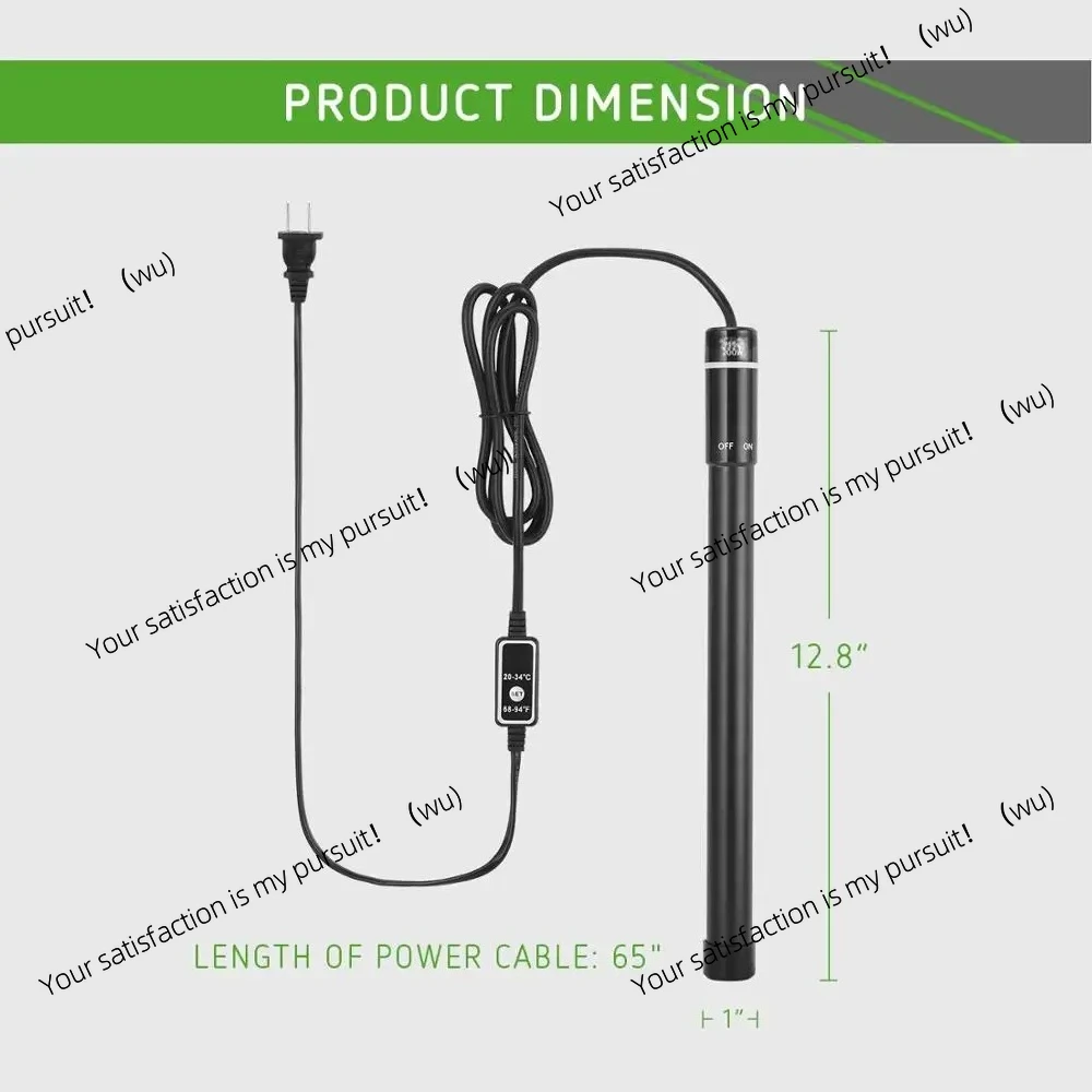 Aquarium Dive Titanium Fish Tank Heater with Smart Light Emitting Diode Temperature Display and External Temperature