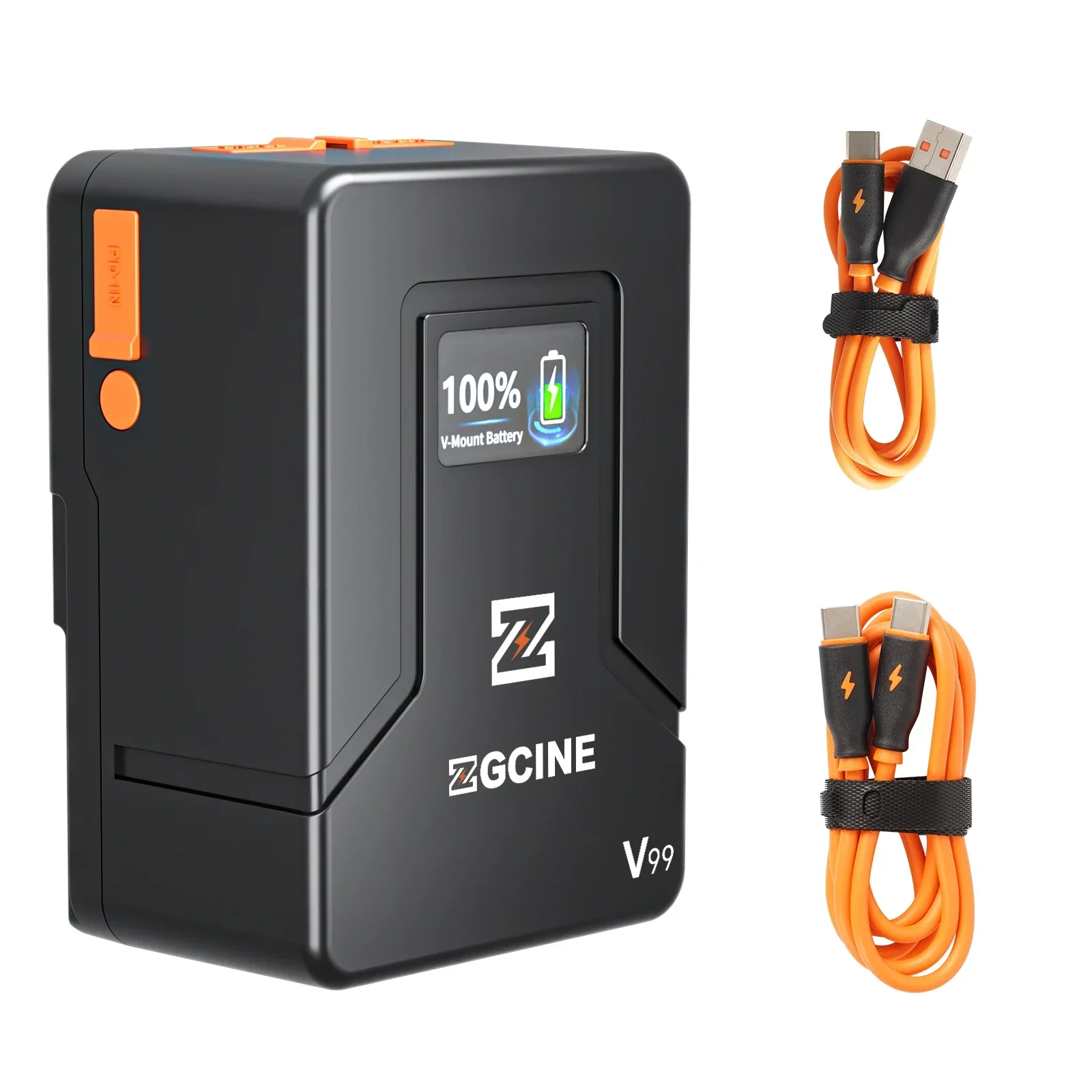 ZGCINE ZG-V99 V جبل بطارية V-قفل بطارية ليثيوم لبطاريات الجيب الصغيرة USB من النوع C للكاميرات والهواتف الذكية وأجهزة الكمبيوتر المحمولة