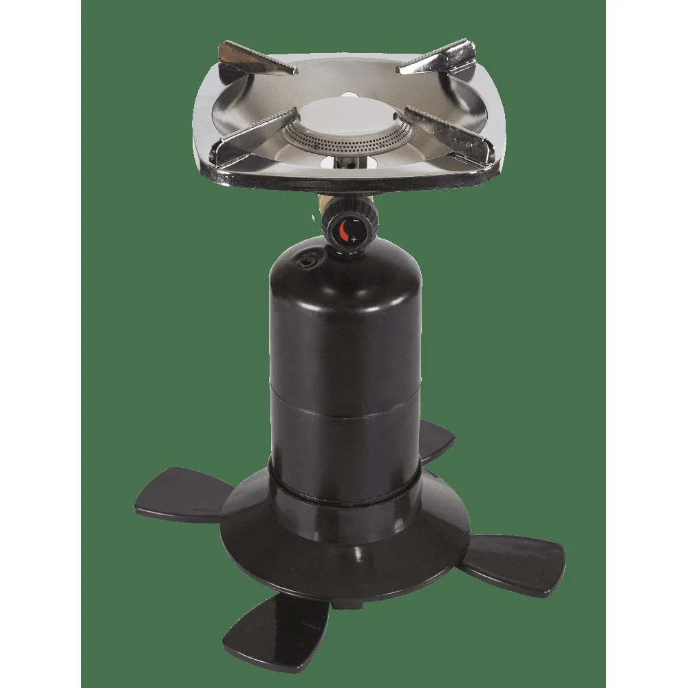 휴대용 단일 버너 프로판 스토브 경량 캠핑 요리 장비 압력 조절 손잡이 10000 BTU 스테인레스 스틸 버너