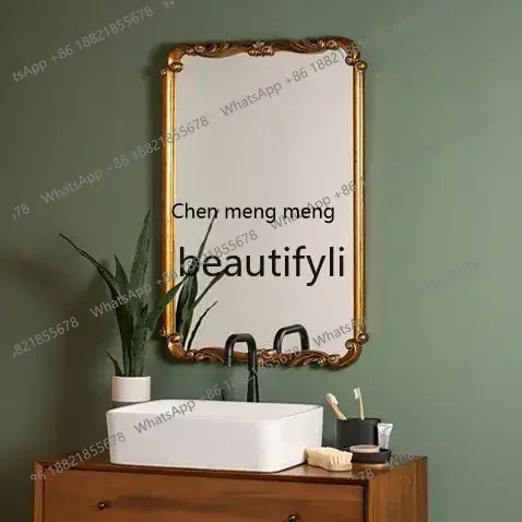 ss8350 SS Dress mirror dresser wall hanging bedroom retro makeup porch living room old decoration bathroom mirror