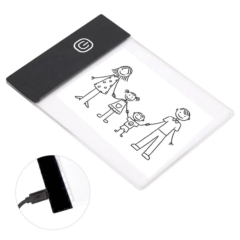 Non Slip 3.3 x 5.1in LED Light Board Ultra Thin USB Powered Drawing Tablet Adjustable Brightness Flip Book Kit Drawing