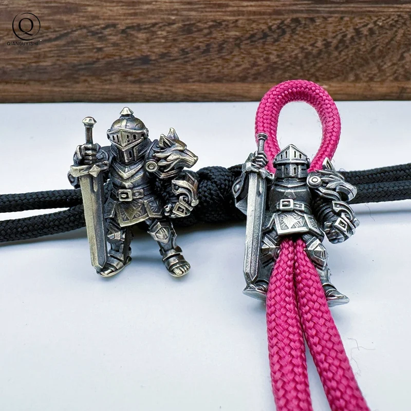 Roman Armor Warrior Brass Knife Beads EDC DIY Paracord Woven Bracelets Lanyard Pendants Accessories Outdoor Tool Hangings Charms